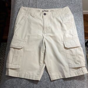 Urban Pipeline Men’s Cargo Shorts 33 Khaki Beige Cotton Casual Utility Pre-Owned